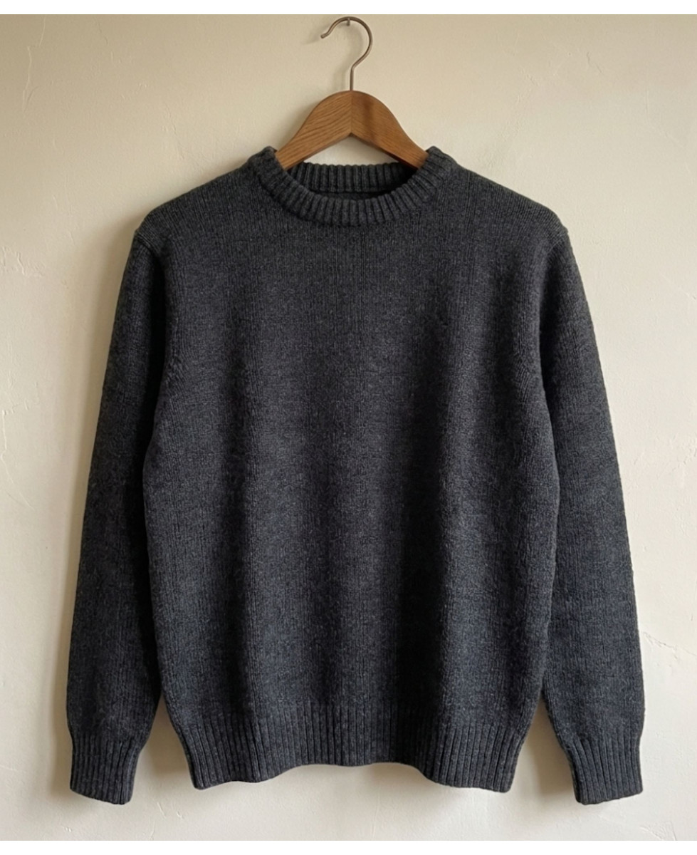 Pull homme ras‑cou Mayflower gris foncé – confort chic