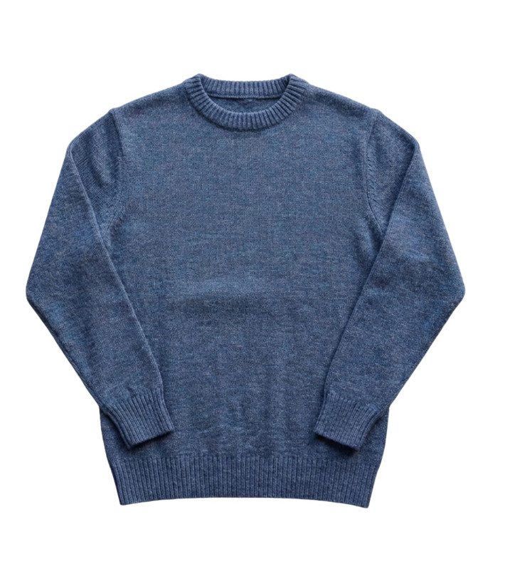 Pull homme ras‑cou Mayflower bleu jean – confort chic