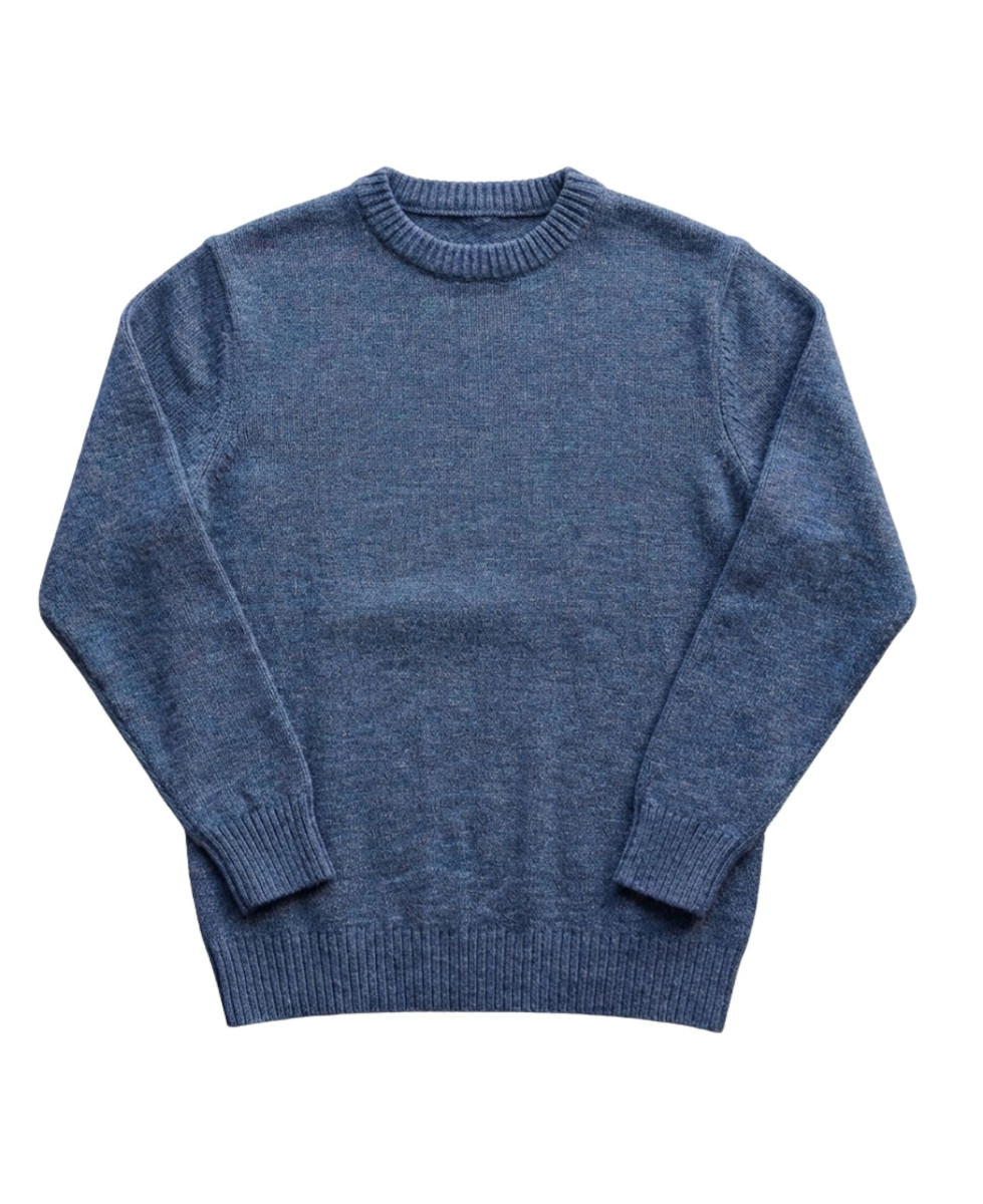 Pull homme ras‑cou Mayflower bleu jean – confort chic
