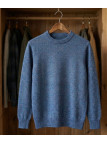Pull homme ras‑cou Mayflower bleu jean – confort chic