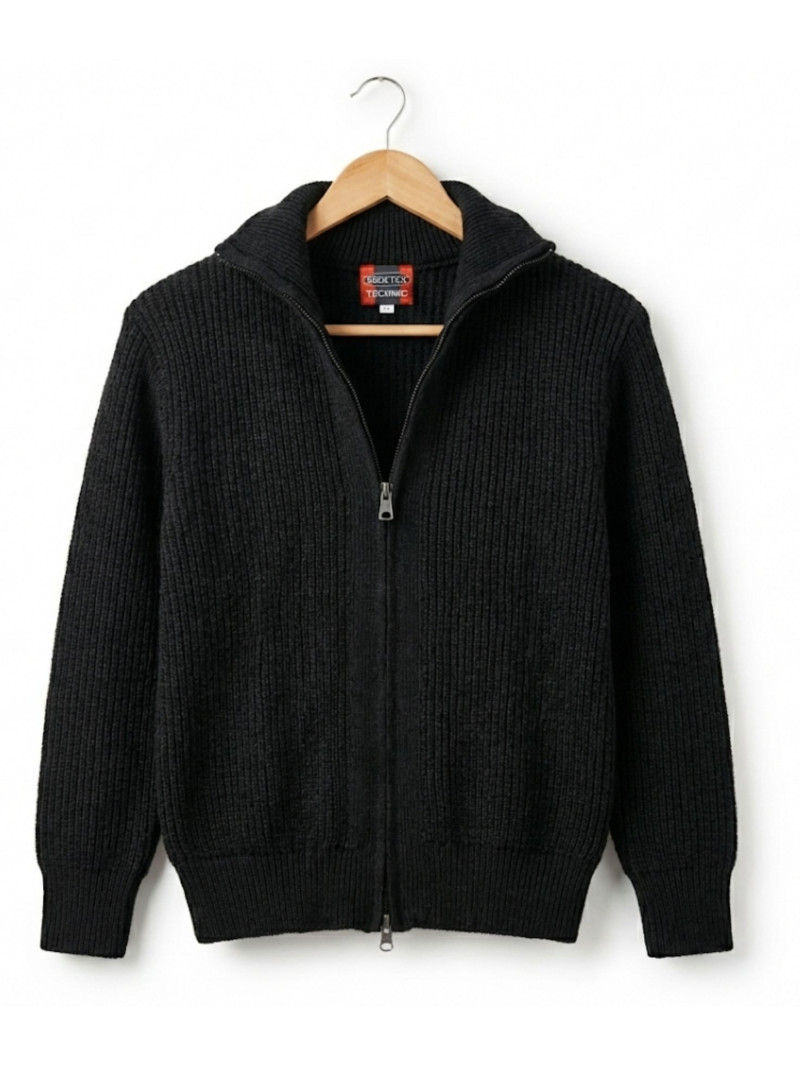 Gilet col camionneur SEDETEX D186 – Noir élégant