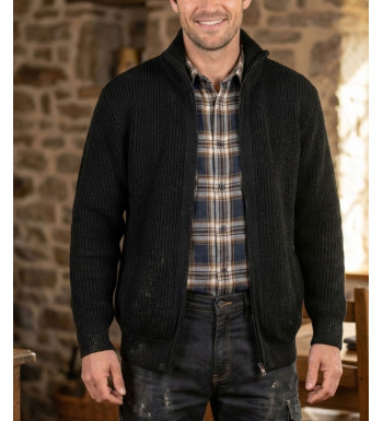 Gilet col camionneur SEDETEX D186 – Noir élégant