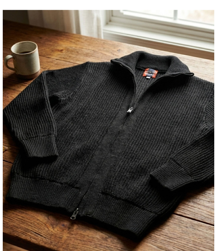 Gilet col camionneur SEDETEX D186 – Noir élégant