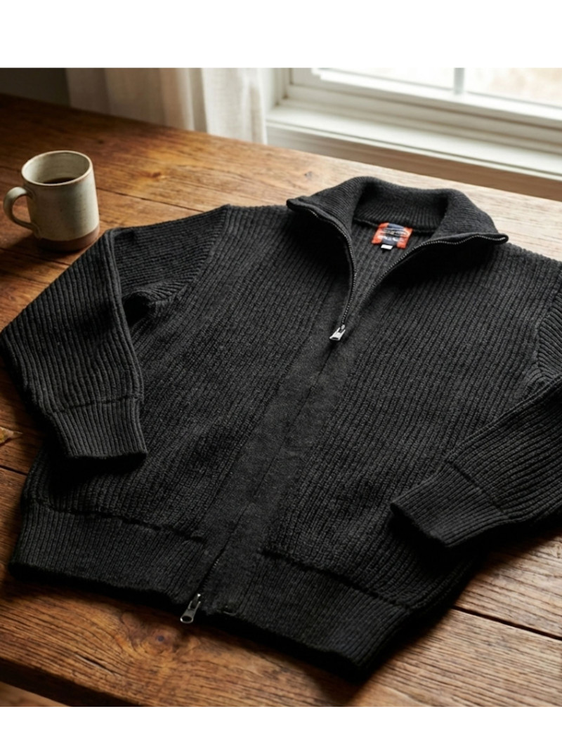 Gilet col camionneur SEDETEX D186 – Noir élégant