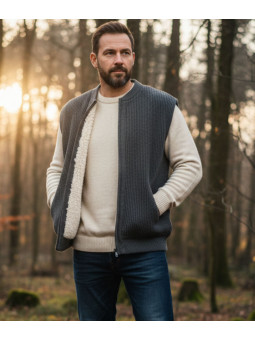 Gilet sans manche homme fourré SEDETEX D194 gris grand froid