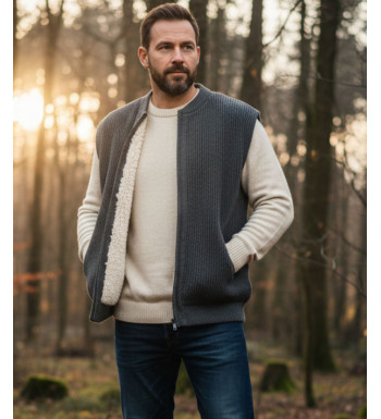 Gilet sans manche homme fourré SEDETEX D194 gris grand froid