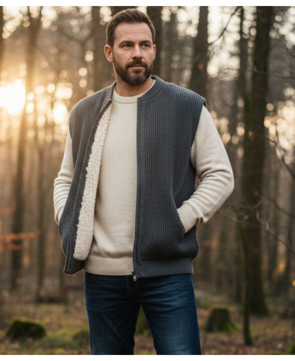 Gilet sans manche homme fourré SEDETEX D194 gris grand froid