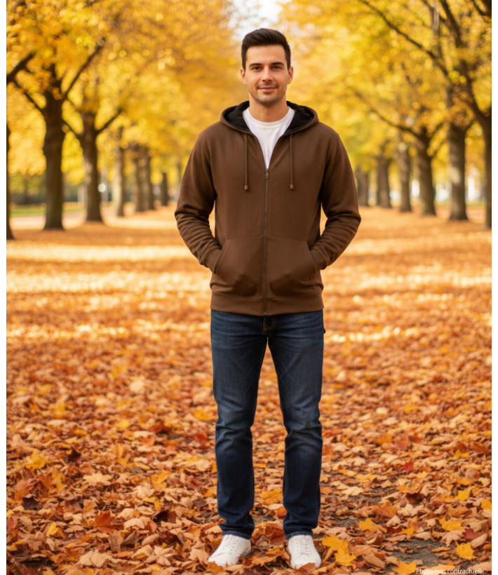 Sweat à Capuche Polaire Marron Chocolat | Confort & Style