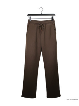 Pantalon Molleton Femme Marron Coton : Confort & Style Casual
