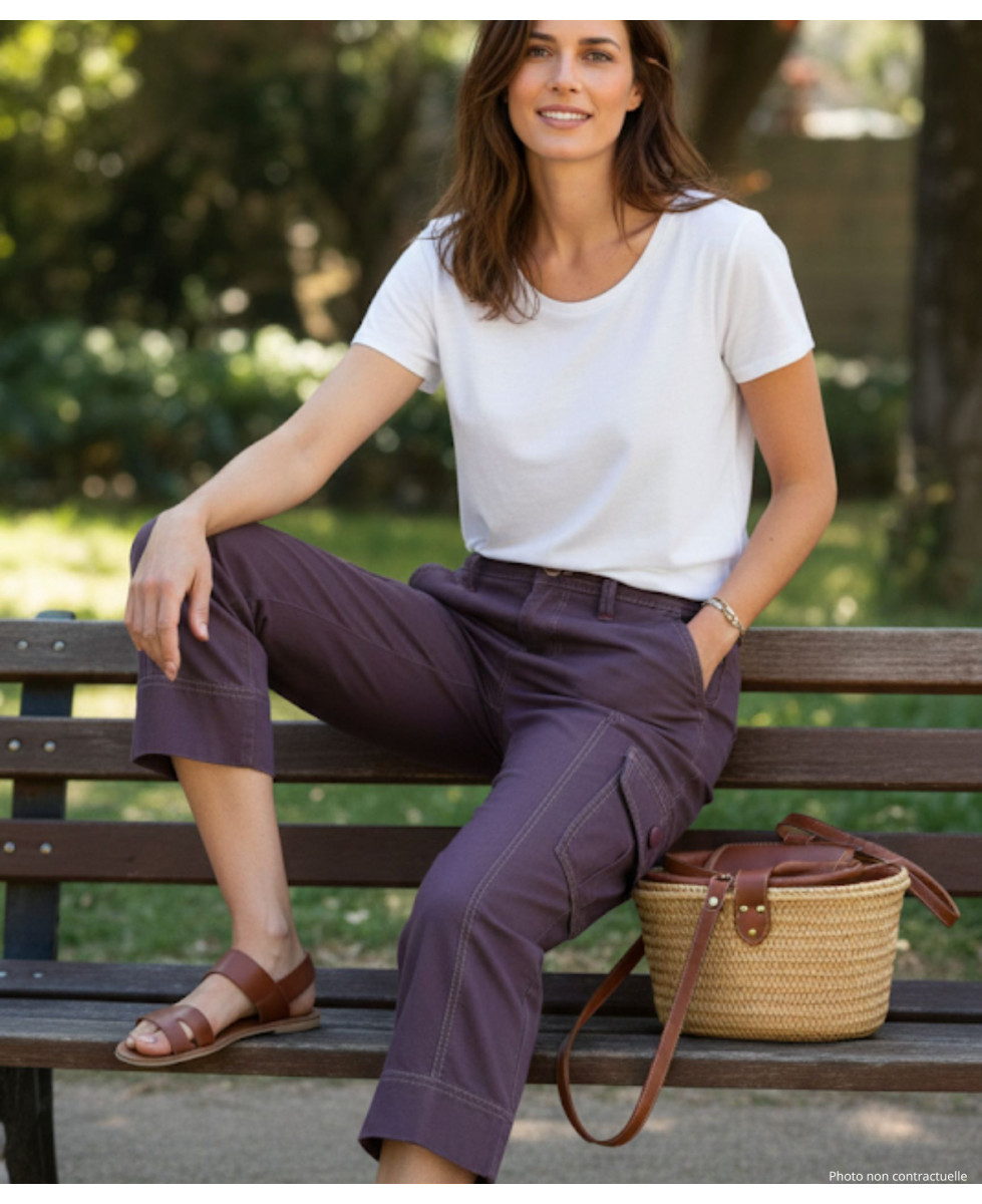 Pantacourt AXXANO Coton Stretch Raisin – Confort & Tendance