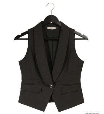 Gilet Blazer Femme Coton Gris Axxano – Chic & Confortable