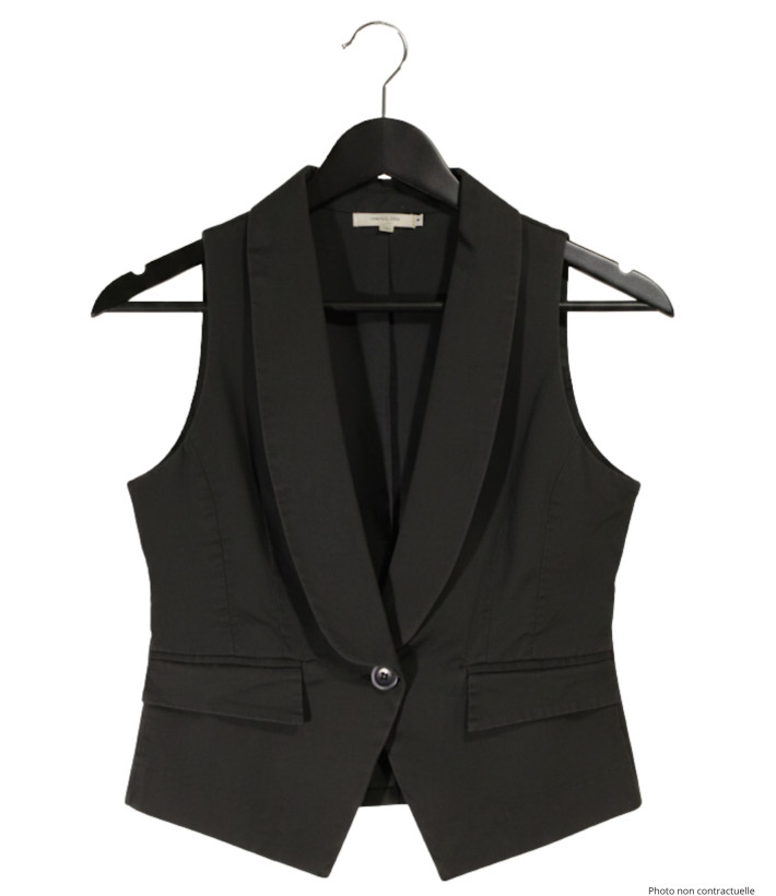 Gilet Blazer Femme Coton Gris Axxano – Chic & Confortable