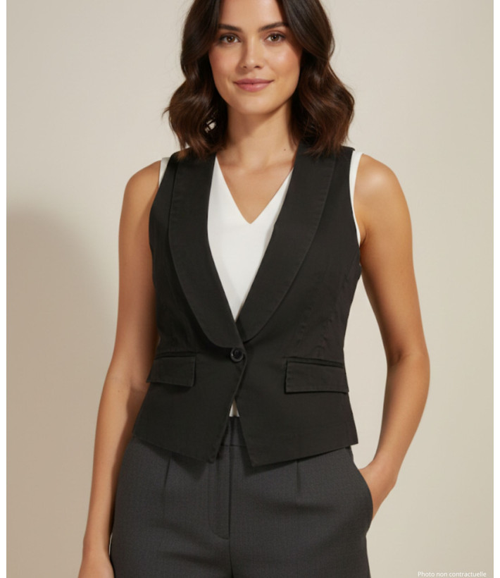 Gilet Blazer Femme Coton Gris Axxano – Chic & Confortable