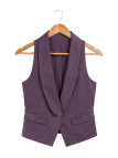 Gilet Blazer Court Sans Manches Raisin en Coton | Chic & Confort