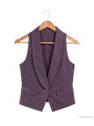 Gilet Blazer Court Sans Manches Raisin en Coton | Chic & Confort