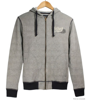 Sweat à capuche homme rayé blanc/marine – AH1169M