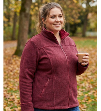 Veste polaire femme rouge/bordeaux – Chaleur, poche, confort