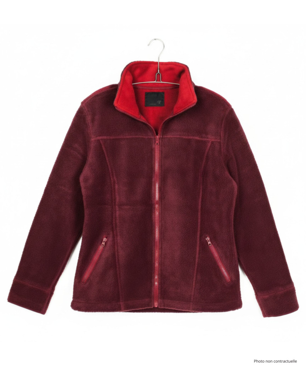 Veste polaire femme rouge/bordeaux – Chaleur, poche, confort