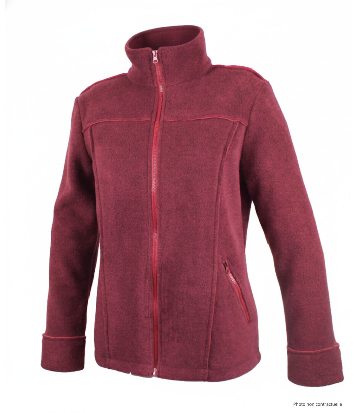 Veste polaire femme rouge/bordeaux – Chaleur, poche, confort