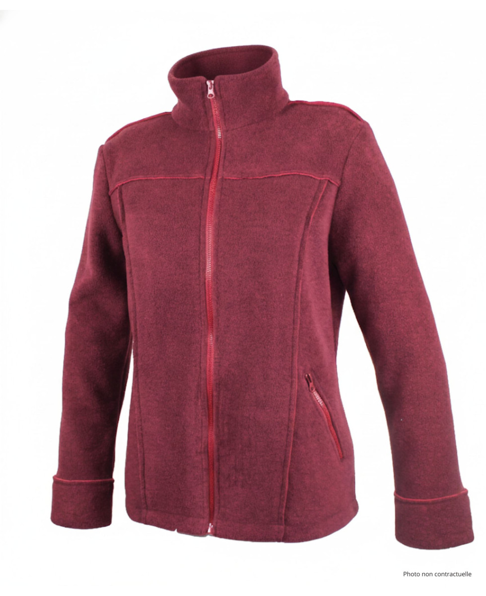 Veste polaire femme rouge/bordeaux – Chaleur, poche, confort