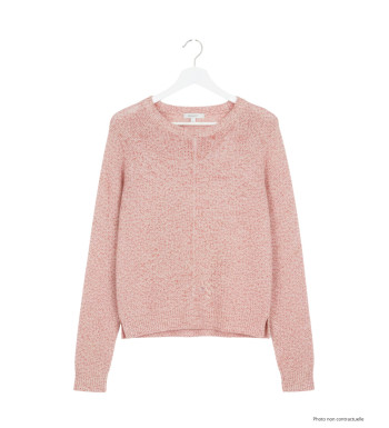 Pull maille fantaisie corail POLLY1 femme – Bas liquette moderne