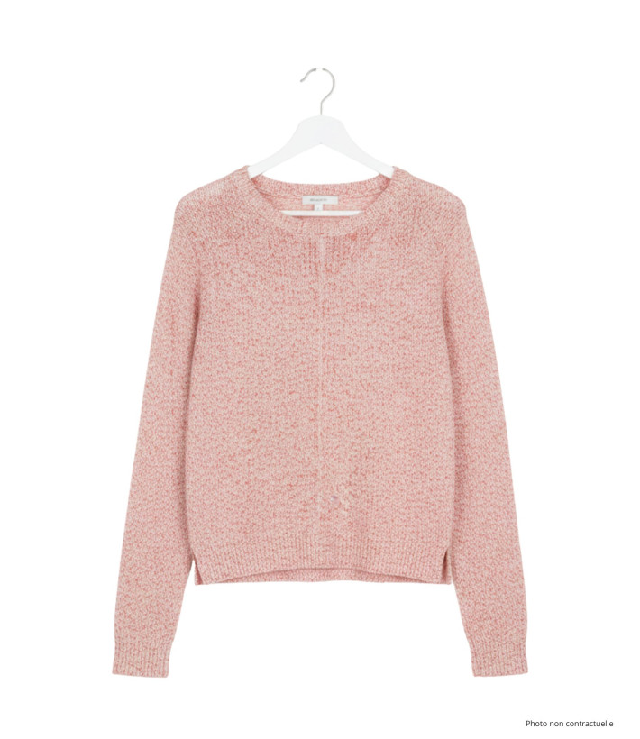 Pull maille fantaisie corail POLLY1 femme – Bas liquette moderne