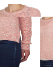 Pull maille fantaisie corail POLLY1 femme – Bas liquette moderne