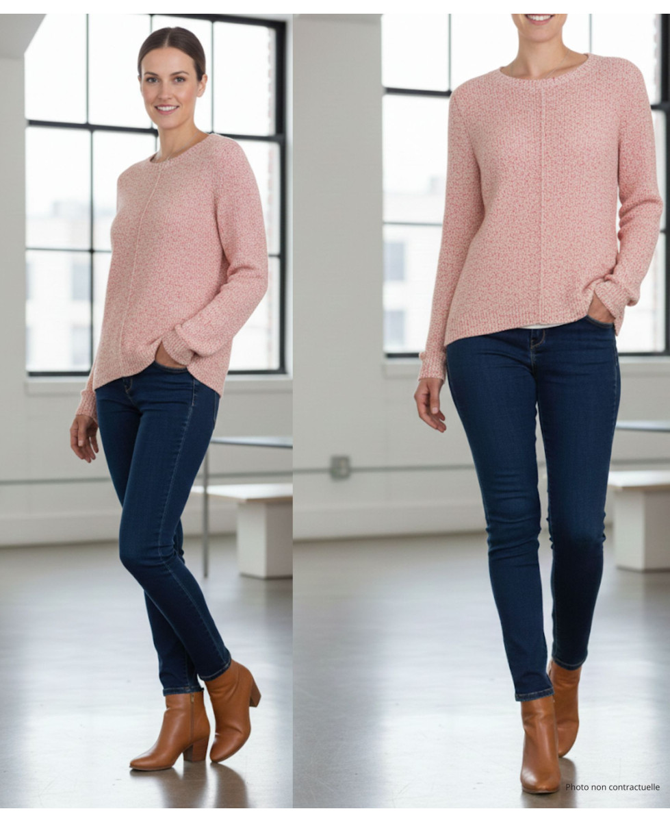 Pull maille fantaisie corail POLLY1 femme – Bas liquette moderne