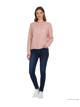 Pull maille fantaisie corail POLLY1 femme – Bas liquette moderne
