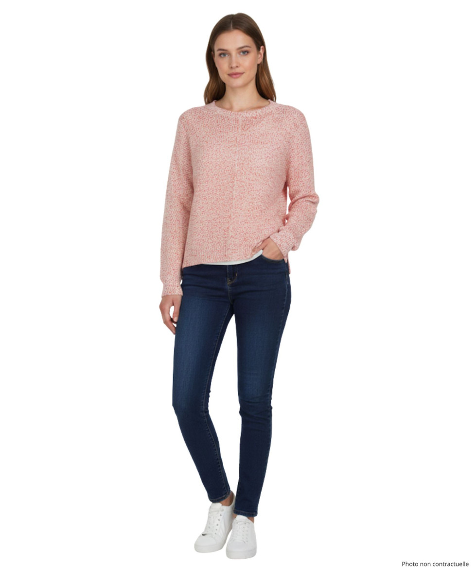 Pull maille fantaisie corail POLLY1 femme – Bas liquette moderne