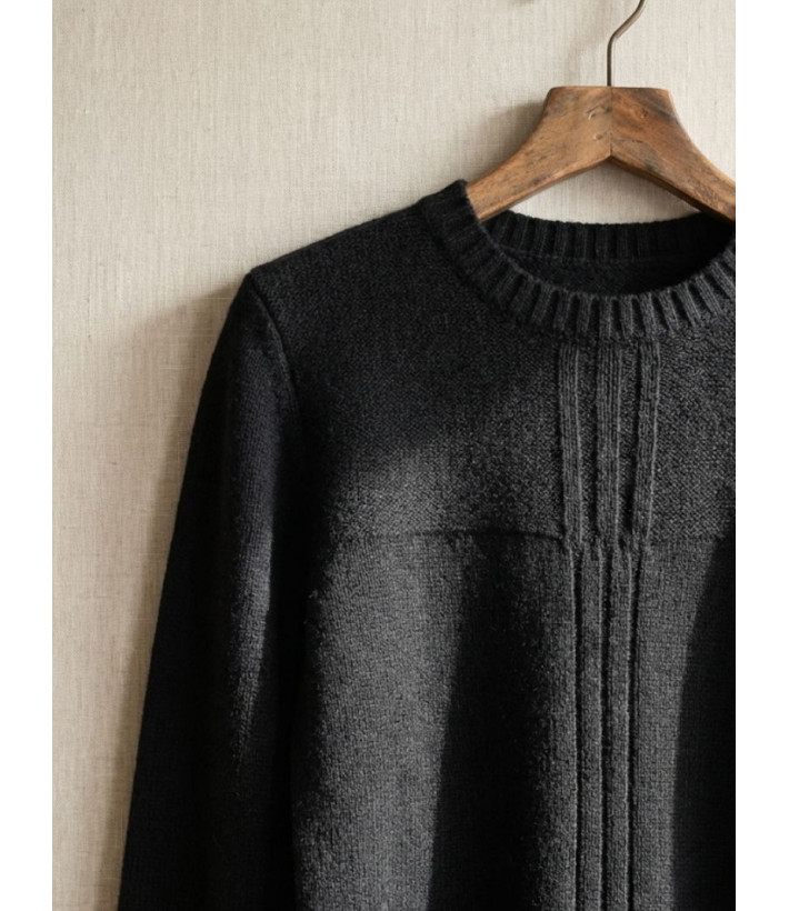 Pull uni noir femme SH1006N – Élégance et confort