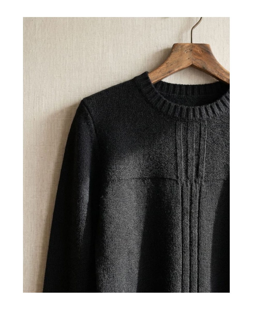 Pull uni noir femme SH1006N – Élégance et confort