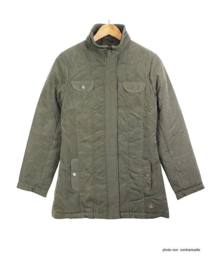 Veste Longue Kaki Femme Microfibre : Douceur & Style Urbain Chic