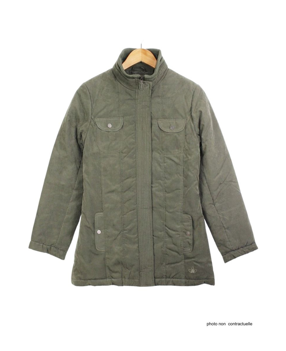 Veste Longue Kaki Femme Microfibre : Douceur & Style Urbain Chic