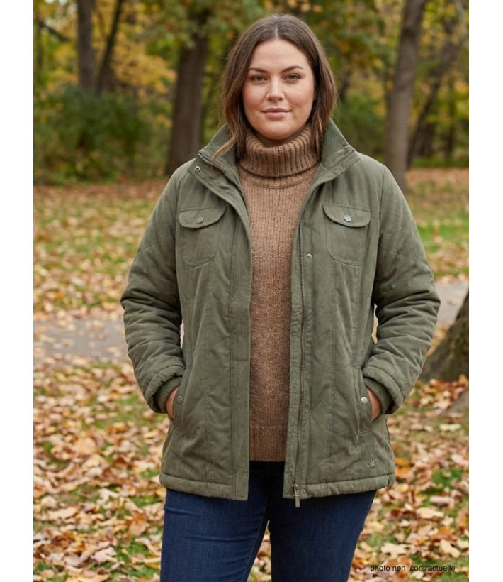Veste Longue Kaki Femme Microfibre : Douceur & Style Urbain Chic
