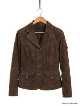 Veste velours marron femme SH8072M – Élégance et originalité