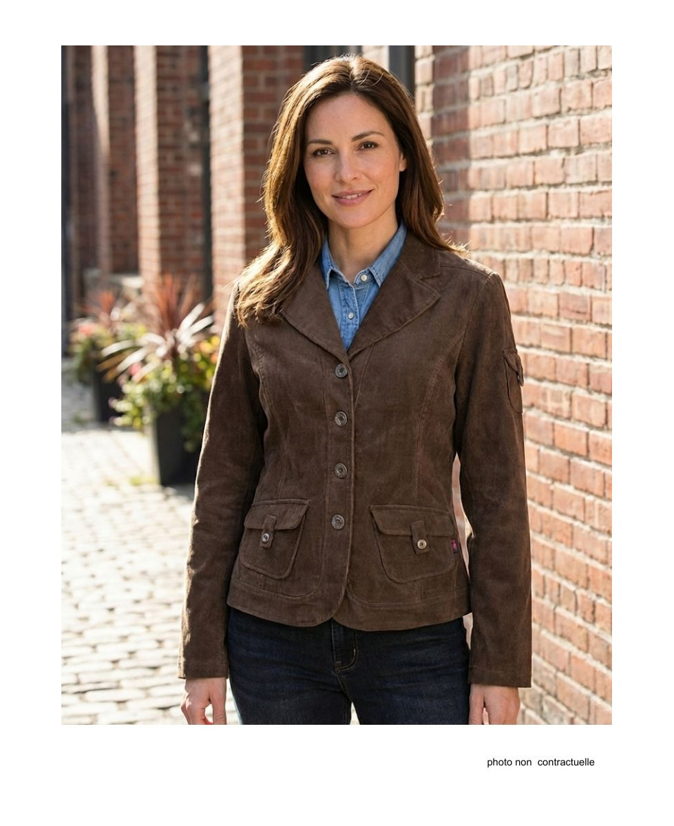 Veste velours marron femme SH8072M – Élégance et originalité