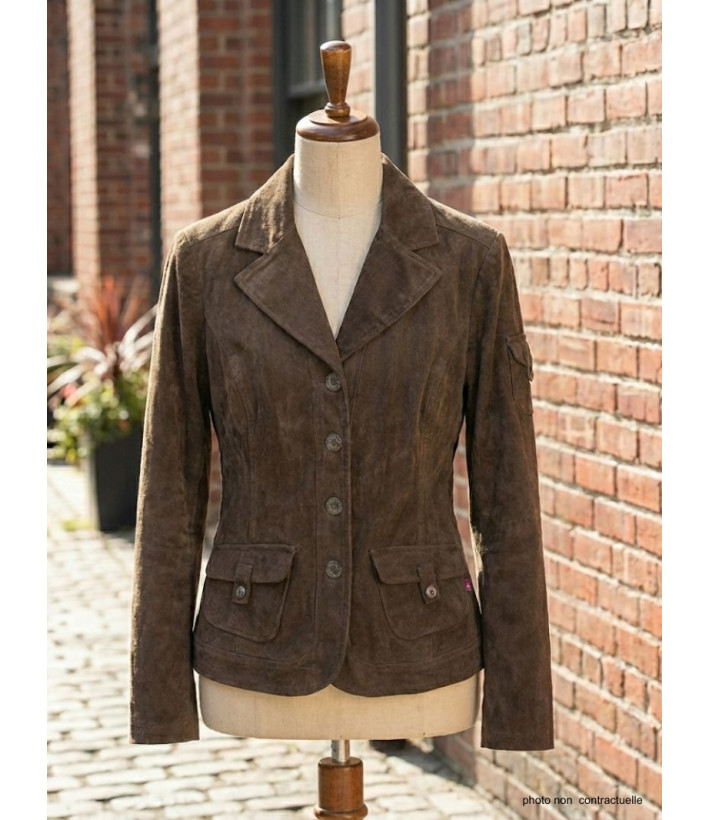 Veste velours marron femme SH8072M – Élégance et originalité
