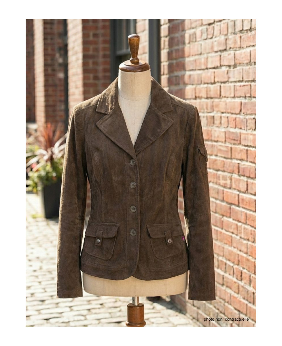Veste velours marron femme SH8072M – Élégance et originalité