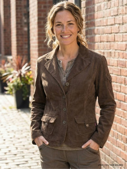 Veste velours marron femme SH8072M – Élégance et originalité