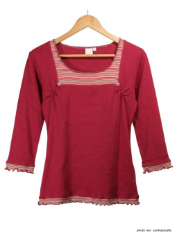T-shirt Manches Longues Fuchsia 100% Coton | Confort & Style