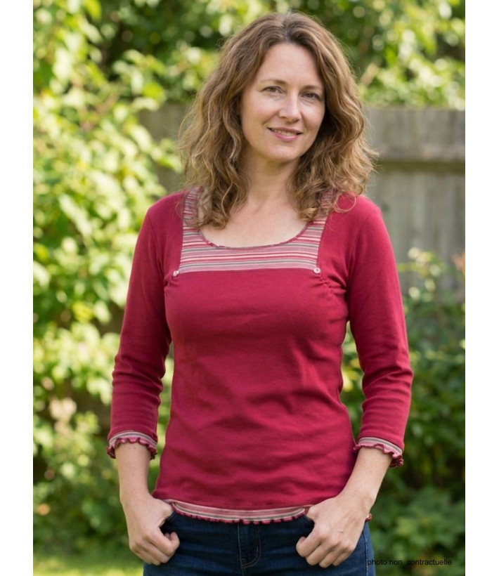 T-shirt Manches Longues Fuchsia 100% Coton | Confort & Style