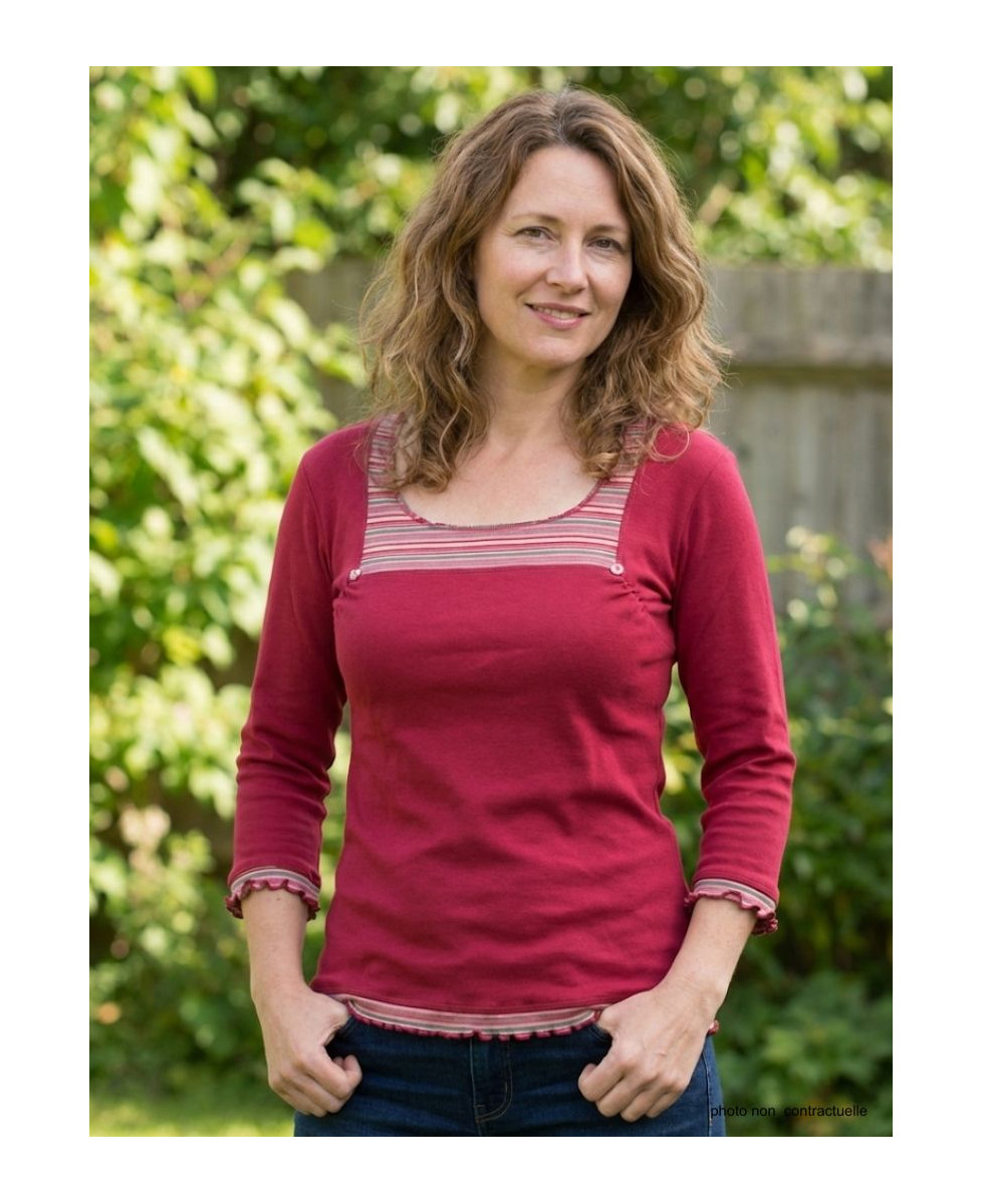 T-shirt Manches Longues Fuchsia 100% Coton | Confort & Style