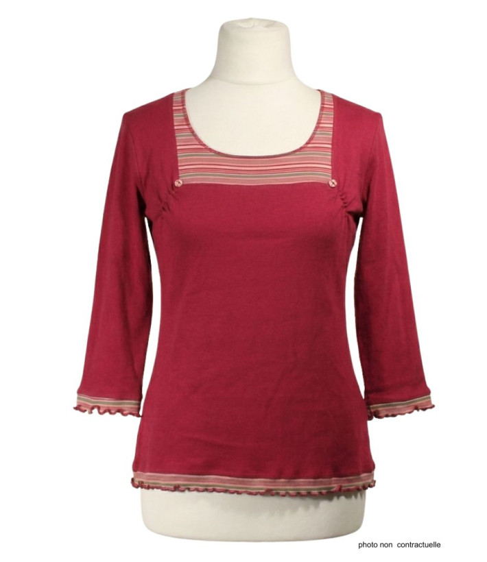T-shirt Manches Longues Fuchsia 100% Coton | Confort & Style