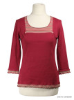 T-shirt Manches Longues Fuchsia 100% Coton | Confort & Style