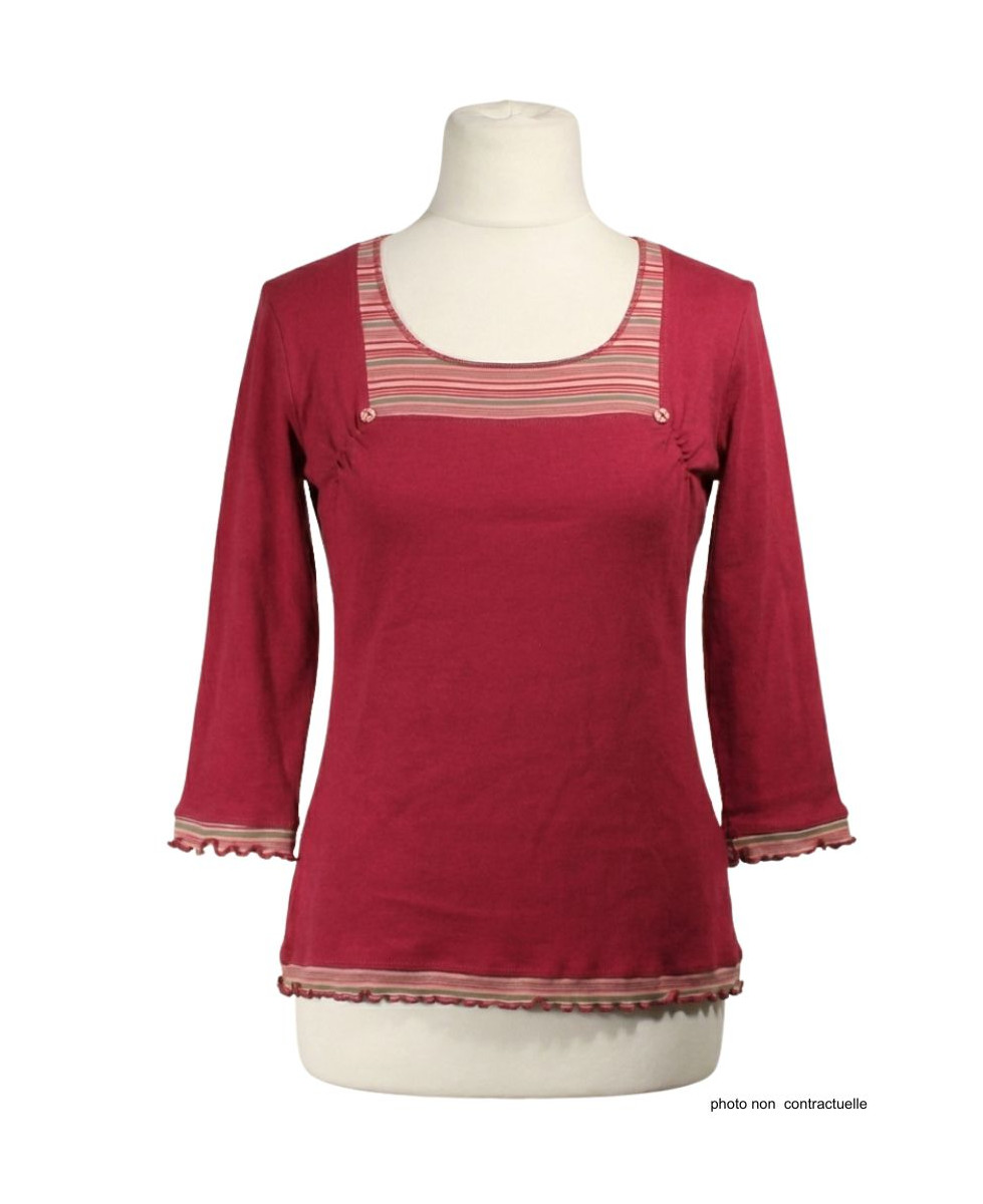 T-shirt Manches Longues Fuchsia 100% Coton | Confort & Style