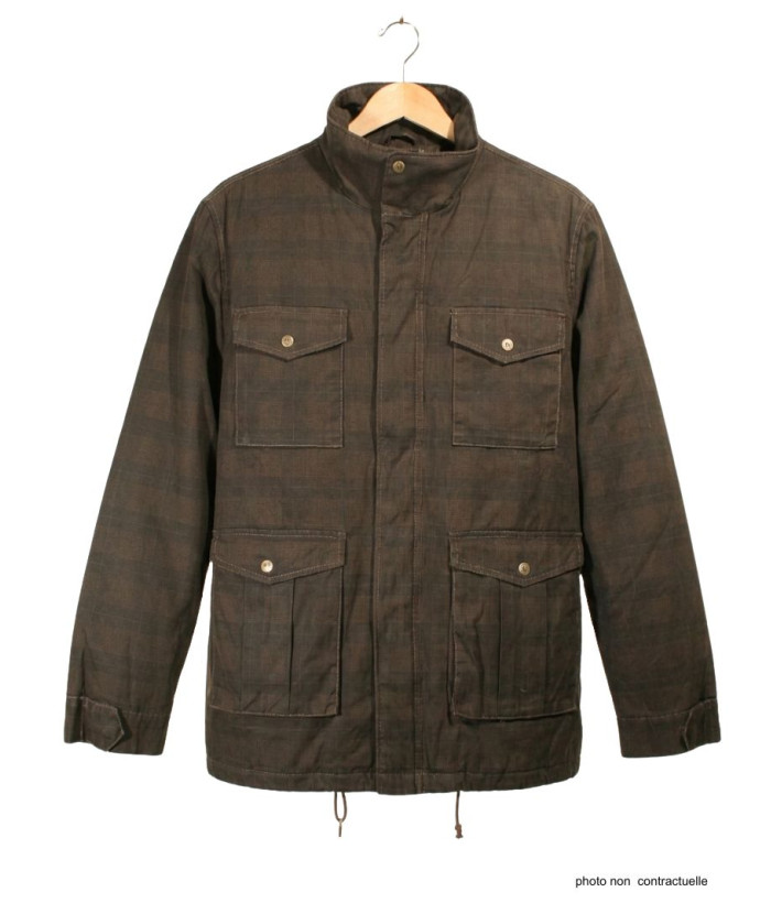 Parka Saharienne Homme Winchester – Marron à Carreaux & Doublée