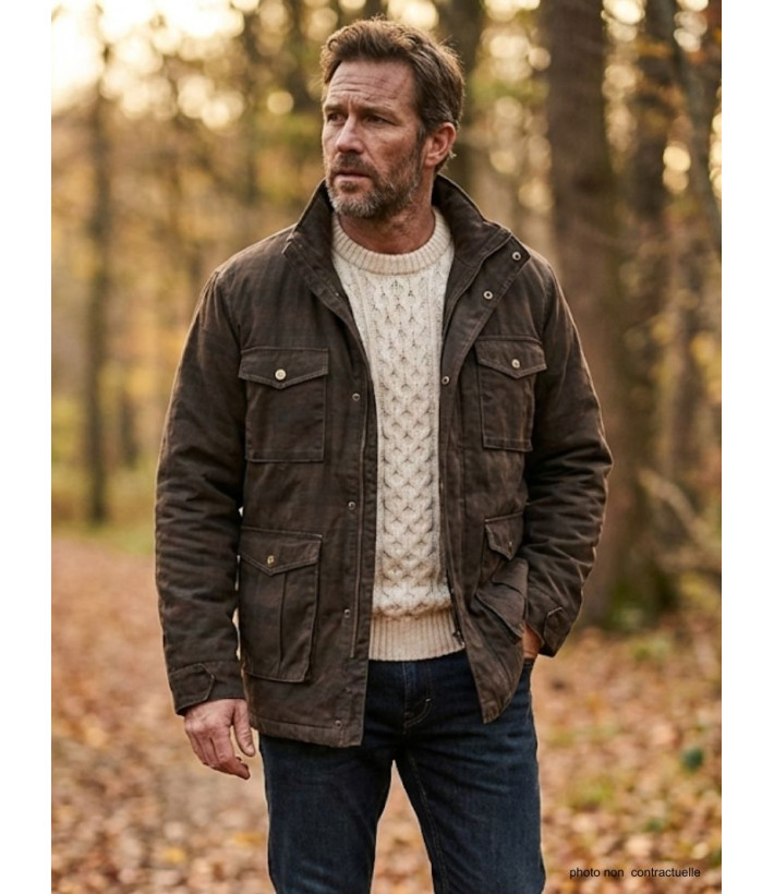 Parka Saharienne Homme Winchester – Marron à Carreaux & Doublée