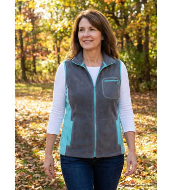 Gilet Polaire Femme Sans Manches Gris Turquoise : Chaleur et Style
