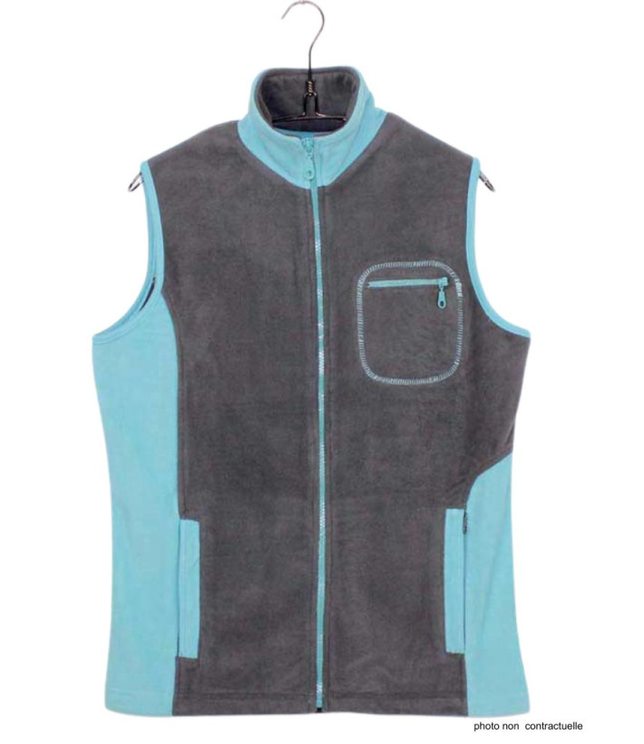 Gilet Polaire Femme Sans Manches Gris Turquoise : Chaleur et Style
